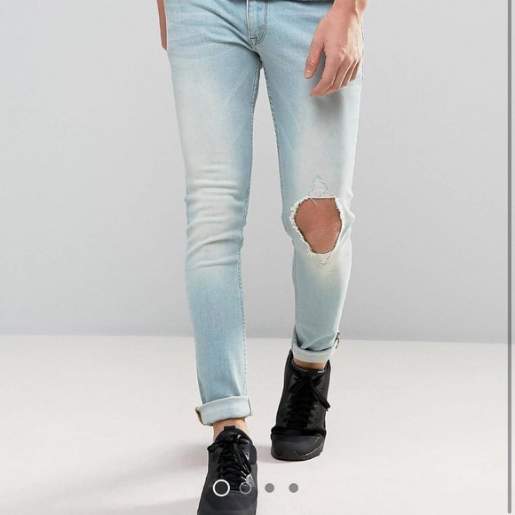 ASOS Extreme Super Skinny Jeans | Single Distressed Leg - Picture 5 of 10